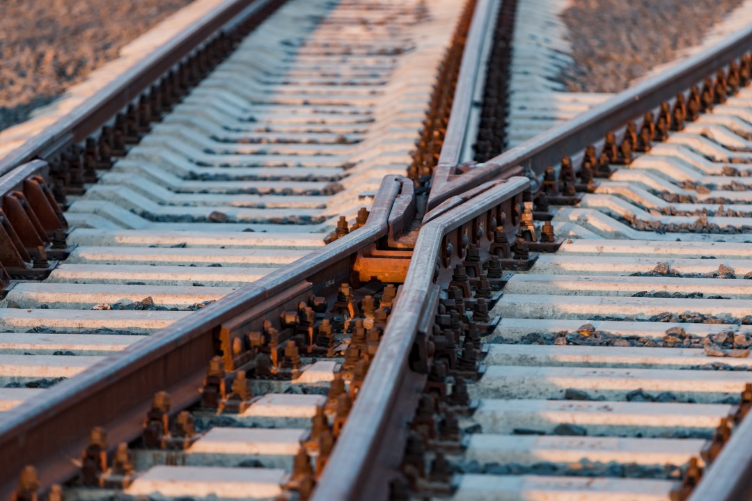 background image of a train track switch